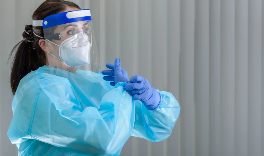 Isolation Gown in Medical Setting